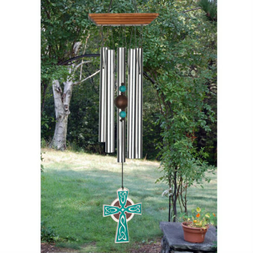 Small "IRISH CELTIC CROSS" Wind Chime - Click Image to Close